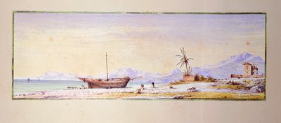 ボルディゲーラ ビーチ、Consalvo Carelli (1818-1900)、イタリア 作： Consalvo Carelli