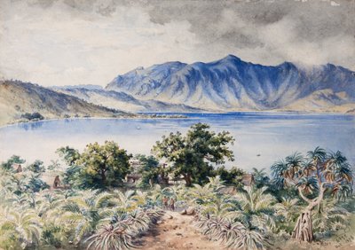 ナイヴィリ湾、ナナヌ、フィジー 1876年（水彩画） 作： Constance Frederica Gordon Cumming