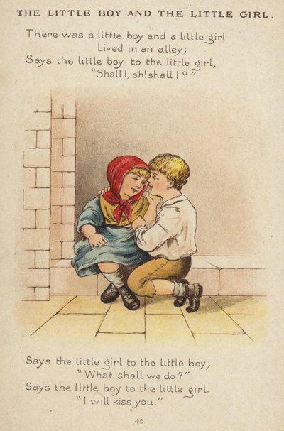 ナーサリーライム童謡「小さな男の子と小さな女の子」(クロモリト) 作： Constance Haslewood