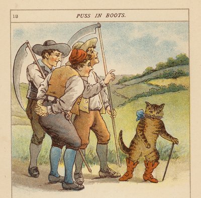 長靴をはいた猫（カラーリトグラフ） 作： Constance Haslewood