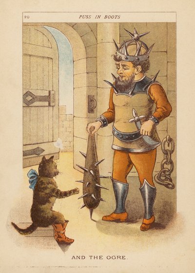 長靴をはいた猫（カラーリトグラフ） 作： Constance Haslewood