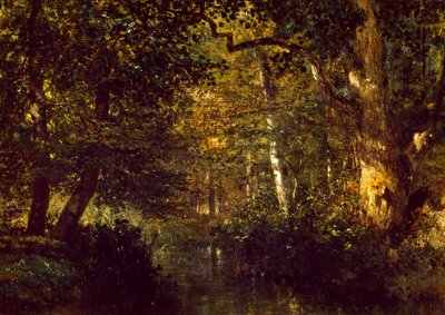 森の小川、コンスタント・トロヨン (1810-1865) 作： Constant Emile Troyon