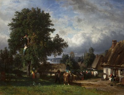 ノルマンディーでのリンゴの収穫、1835-65 作： Constant Emile Troyon