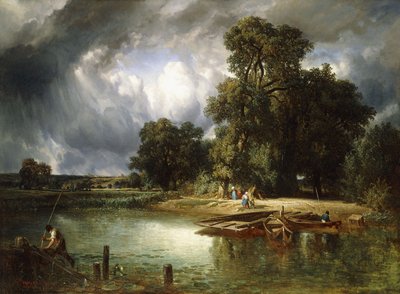 フェリークロッシング、1849 作： Constant Emile Troyon