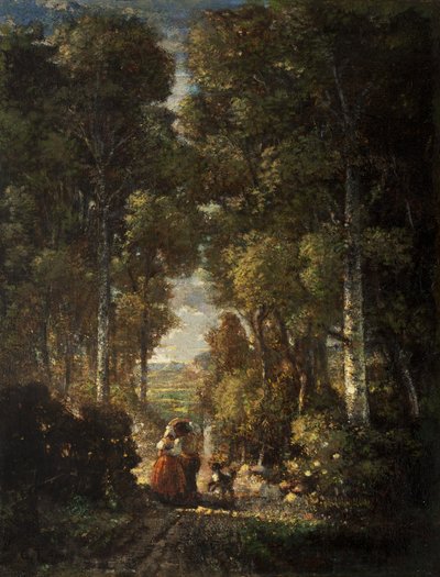 ビレッジロードc。1830-60 作： Constant Emile Troyon