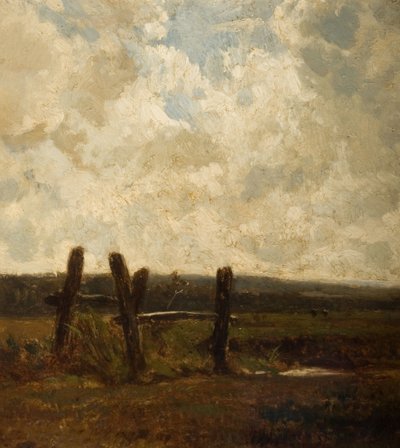 メドウランドの前景のある風景、1830-1865。 作： Constant Troyon
