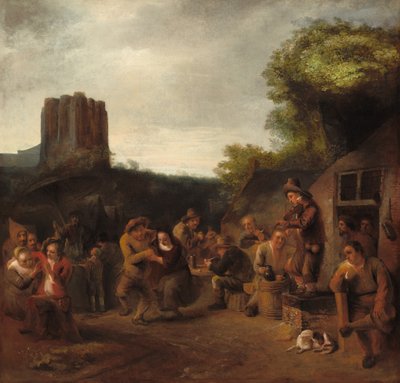 1650 年代初頭のインの近くの陽気な雰囲気。 作： Constantijn van Renesse