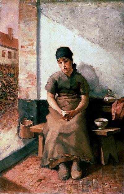 メイドの朝食、1880年代。 作： Constantin Emile Meunier