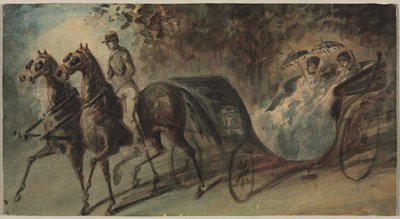 ブローニュの森の馬車 作： Constantin Guys