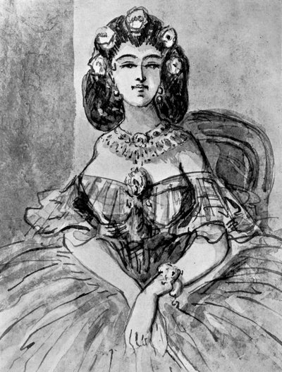 女性の肖像、19世紀、1930 作： Constantin Guys