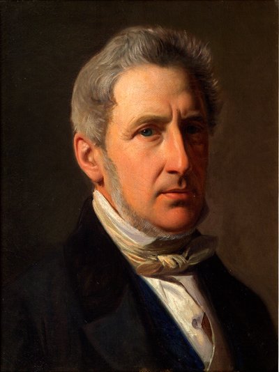 デンマーク語：Portræt af godsejer Alfred Hage (1803-1872) 従者アルフレッド・ヘイジ（1803-1872）の肖像 作： コンスタンティン・ハンセン