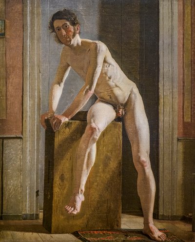 座った男性モデル 作： Constantin Hansen