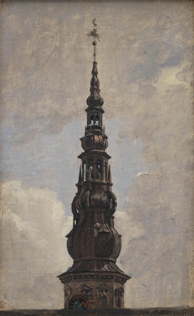 クロンボー城の大尖塔。 勉強 作： Constantin Hansen