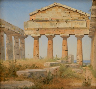 ペストゥムのアテナ神殿、1838 作： Constantin Hansen