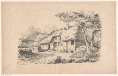 かやぶき屋根の農家 風景（シリーズタイトル） 作： Constantinus Cornelis Huysmans