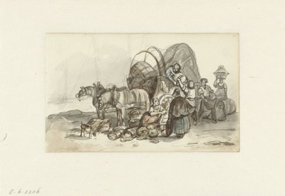 車の荷降ろし 作： Constantinus Cornelis Huysmans