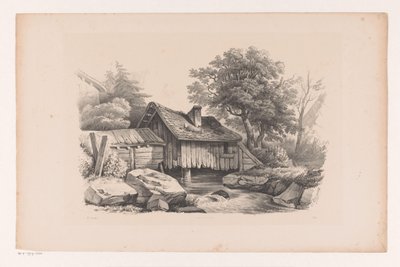 川の上の木造住宅 風景（シリーズタイトル） 作： Constantinus Cornelis Huysmans