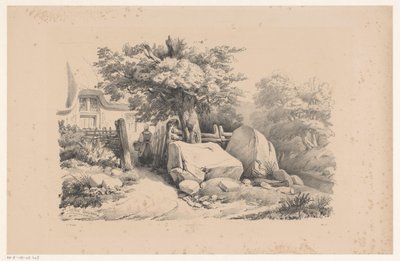 住宅への玄関のある風景 風景（シリーズタイトル） 作： Constantinus Cornelis Huysmans