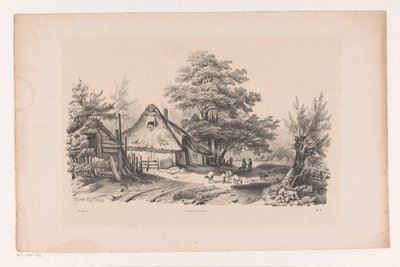 農場のある田舎道 風景（シリーズタイトル） 作： Constantinus Cornelis Huysmans