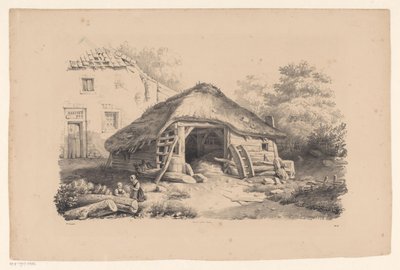 農場で馬小屋 風景（シリーズタイトル） 作： Constantinus Cornelis Huysmans