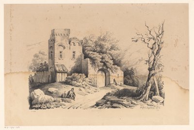 廃墟のハイカー 風景（シリーズタイトル） 作： Constantinus Cornelis Huysmans