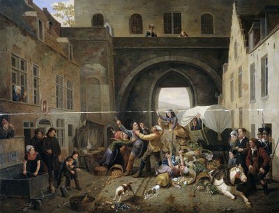 ブリュッセルのポルト・ド・ハルでの衝突 作： Constantinus Fidelio Coene