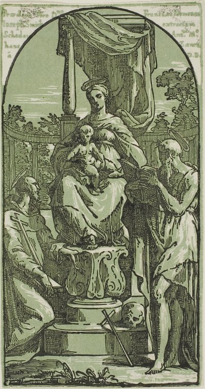 聖母子、聖ジェローム、聖フランシスコ 作： Conte Antonio Maria Zanetti the Elder