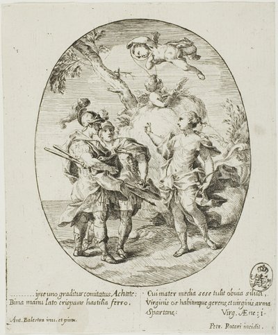アイネイアス、ヴィーナス、アチャテス 作： Conte Pietro Antonio Rotari