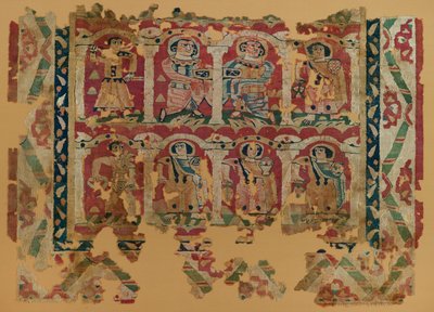 タペストリー織りのテキスタイルフラグメント、6〜8世紀（テキスタイル） 作： Coptic Coptic