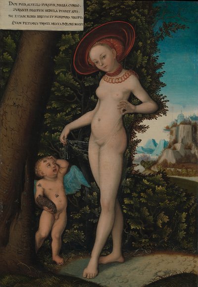 蜂蜜泥棒のキューピッドとビーナス, ca. 1580年から1620年。 作： Copy after Lucas Cranach the Elder