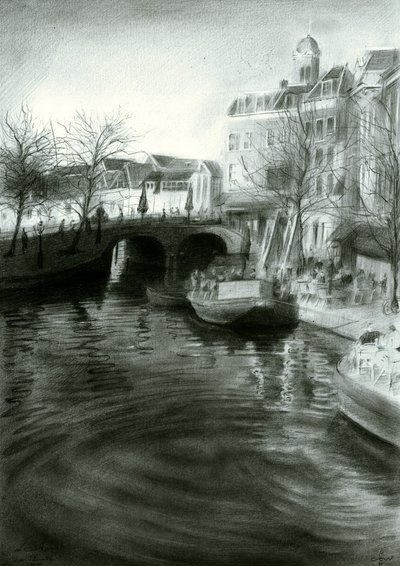 都市の運河の絵 作： Corné Akkers