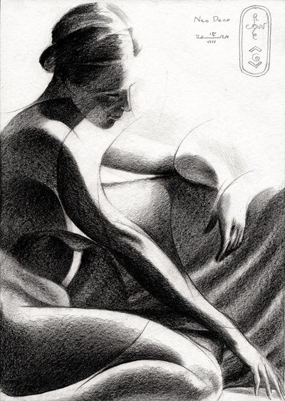 瞑想する女性の姿 作： Corné Akkers