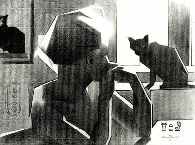 エジプトの女王と黒猫 作： Corné Akkers
