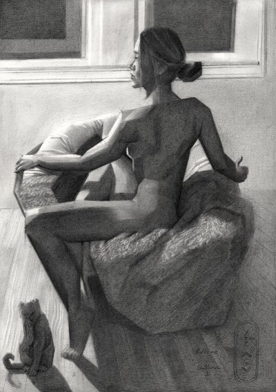 窓辺の裸婦 作： Corné Akkers
