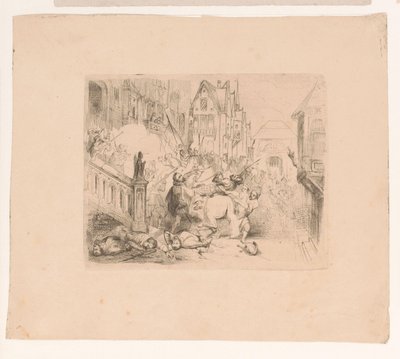フランス・ヘラクレス・ファン・アンジューがアントワープから追い出された 作： Corneille Seghers