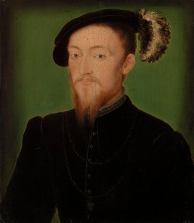 帽子の羽を持つ男 作： Corneille de Lyon