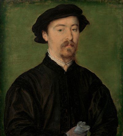 手袋をした男の肖像、1540年〜45年。 作： Corneille de Lyon