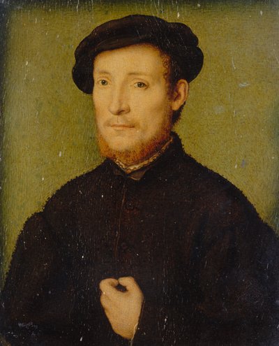 胸に手を当てた男の肖像、1540-45。 作： Corneille de Lyon