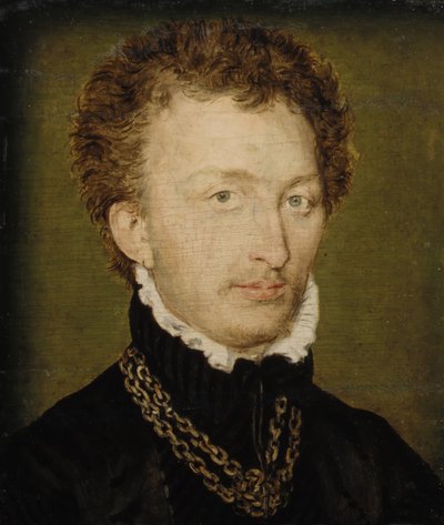 金の鎖を持つ男の肖像。 作： Corneille de Lyon