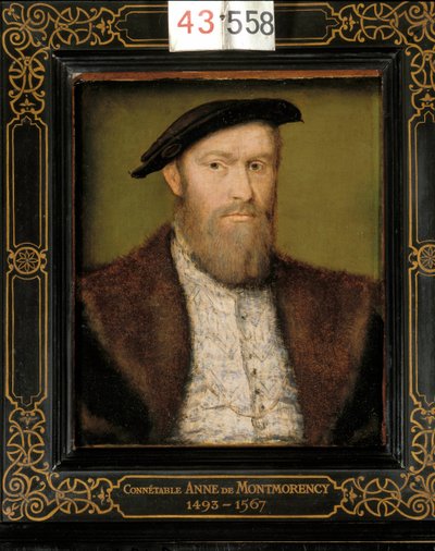 モンモランシーのコネタブル・アンヌ・デューク（1493 - 1567）の肖像。コルネイユ・ド・リヨン（コルネイユ・ド・ザ・ハーグ）のフランドル絵画（1500/1510-1574) 作： Corneille de la  Haye