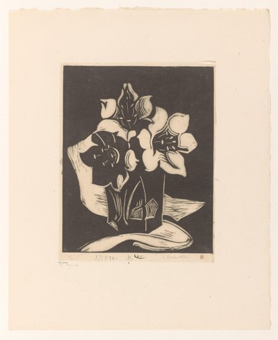 花と花瓶 作： Cornelia Vreede (signed by artist)