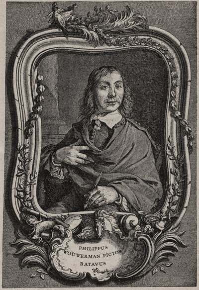 フィリップス・ワウエルマン（フィリップス・ワウエルマン）の肖像 1619-1668年 オランダ人画家 - コルネリス・ヴィッシャーの後にニコラ＝ガブリエル・デュプイが彫ったもの。 作： Cornelis (after) Visscher
