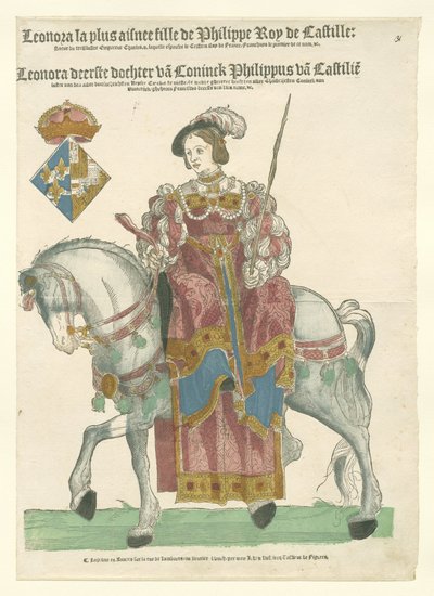 馬に乗ったフランスのエレノアの肖像 作： Cornelis Anthonisz. (manner of)