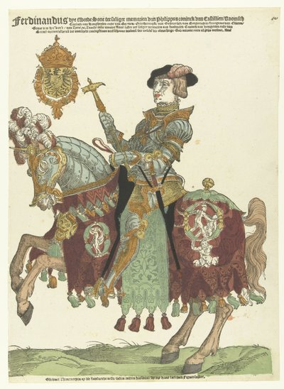 馬に乗ったオーストリアのフェルディナンド 1 世の肖像 作： Cornelis Anthonisz. (manner of)