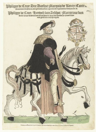 馬に乗ったフィリップ・ド・クロワの肖像 作： Cornelis Anthonisz. (manner of)