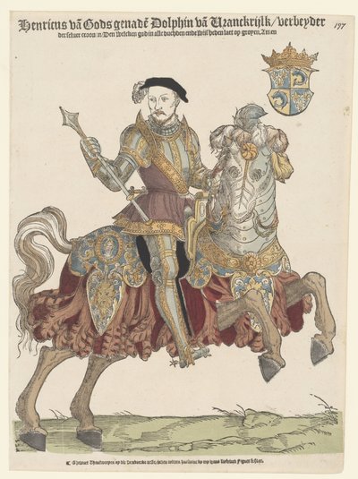 馬に乗ったフランスのアンリ 2 世の肖像 作： Cornelis Anthonisz. (manner of)