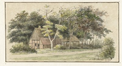 木々に囲まれた農場 作： Cornelis Bernardus Buijs