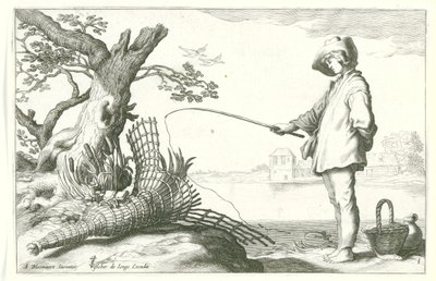 若い漁師 四つの田園風景（シリーズタイトル） 作： Cornelis Bloemaert (II) (possibly)