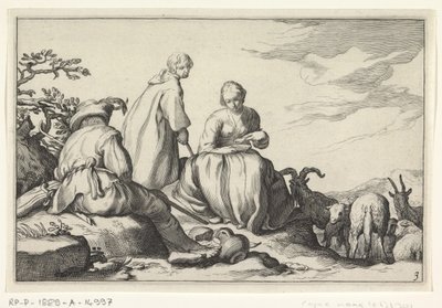 羊飼い 四つの田園風景（シリーズタイトル） 作： Cornelis Bloemaert (II) (possibly)