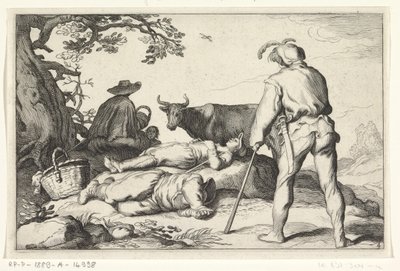 牧夫 四つの田園風景（シリーズタイトル） 作： Cornelis Bloemaert (II) (possibly)